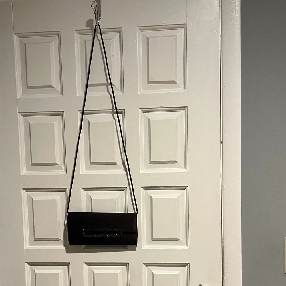 Chic Dark Brown Clutch with Embellished Detail
